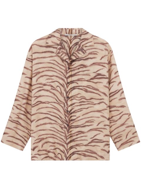 Stella McCartney tiger-print silk pajama shirt Women