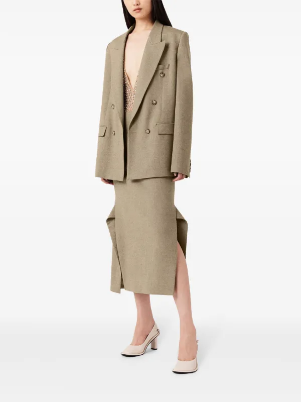 Stella Mccartney Double-Breasted Wool Flannel Blazer With