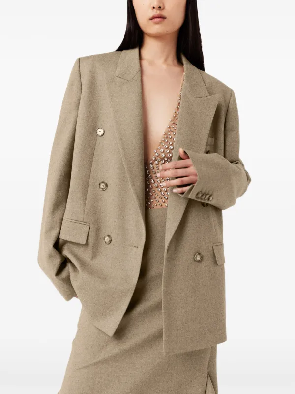 Stella Mccartney Double-Breasted Wool Flannel Blazer With