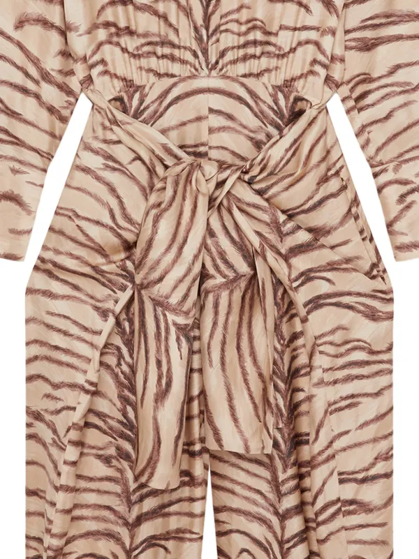 Stella McCartney tiger-print organic-silk Jumpsuit | Neutrals