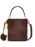 Stella McCartney logo-charm faux-leather bucket bag - Brown