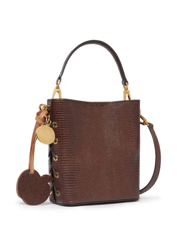 Stella McCartney ロゴチャーム バケットバッグ | ブラウン