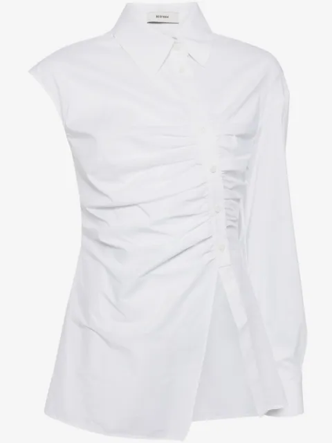 Besfxxk gathered-detail asymmetric shirt