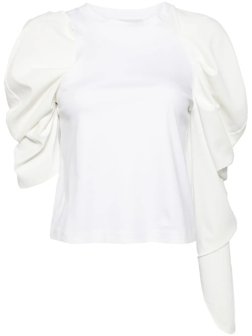 Besfxxk asymmetric balloon-sleeve blouse | White | Image 1