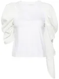 Besfxxk asymmetric balloon-sleeve blouse - White