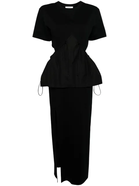 Besfxxk cut-out peplum-waist midi dress