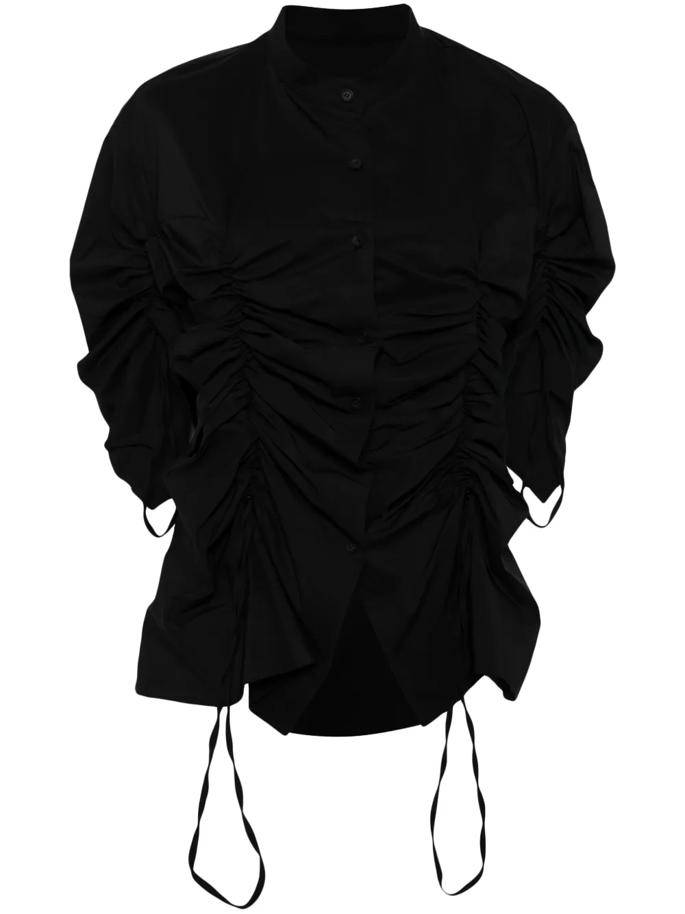 Besfxxk spread-collar ruched shirt | Black | Image 1