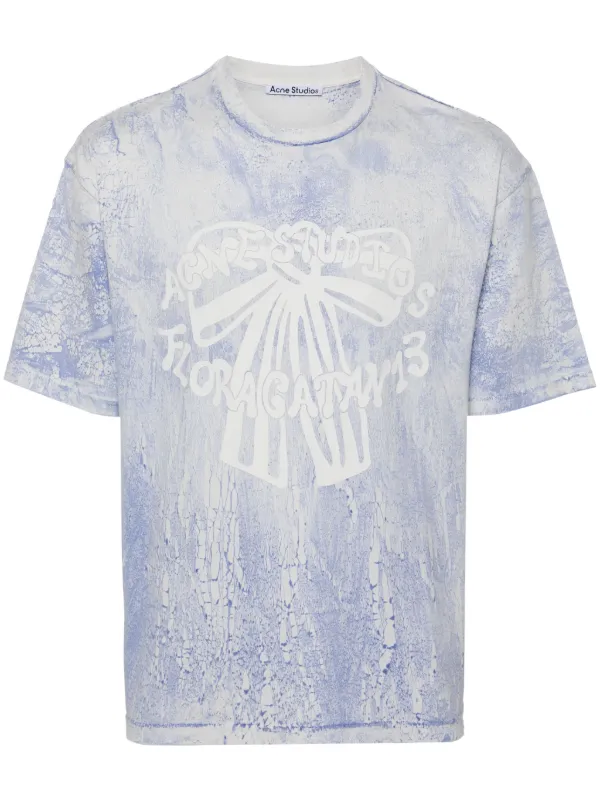 Acne Studios Plaster-print T-shirt | Blue | FARFETCH OM