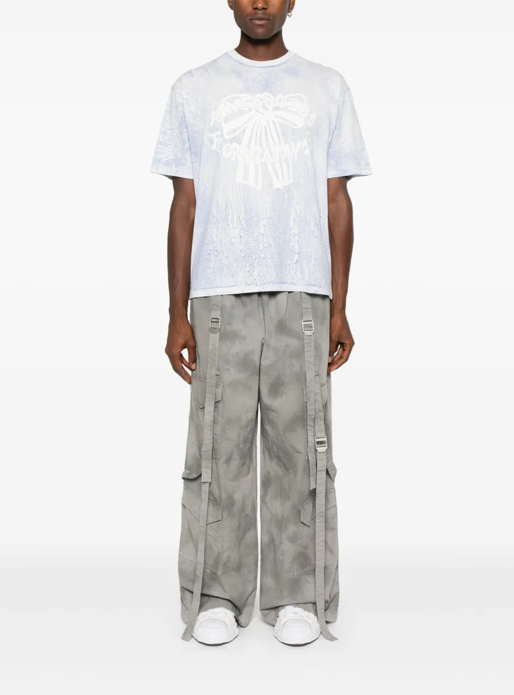 Acne Studios T-shirt met Plaster-print Blauw