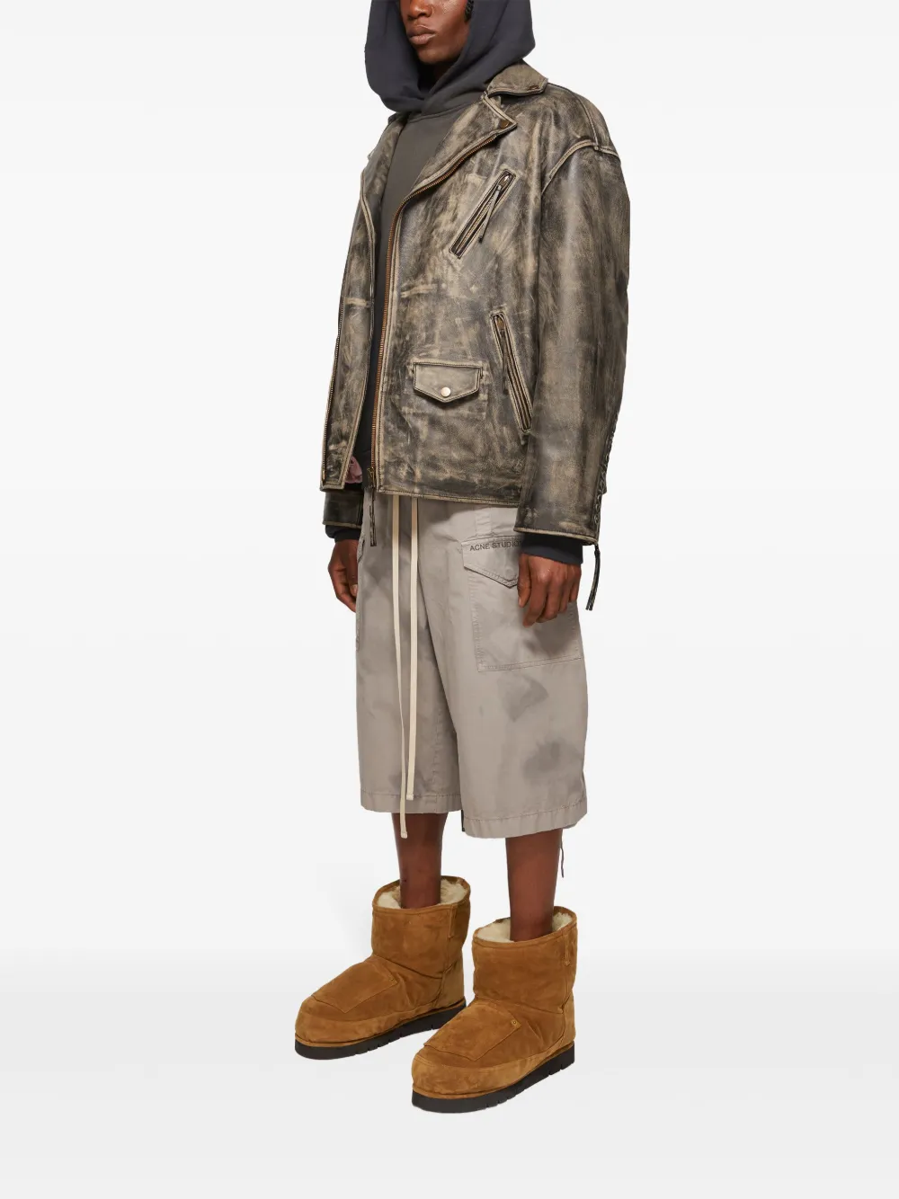 Acne Studios シアリング レザーブーツ | ブラウン | FARFETCH JP