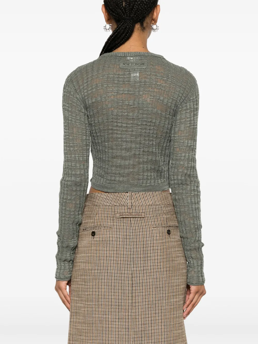 半透明罗纹开衫