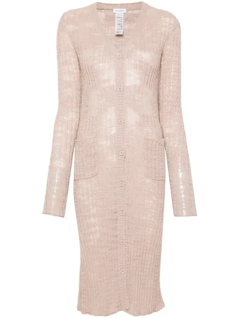 Acne Studios semi-sheer panel ribbed-knit cardigan