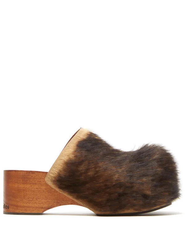 【Acne Studios】レザー ウッド クロッグ Acne Studios - レザーウッドクロッグ - ブラック