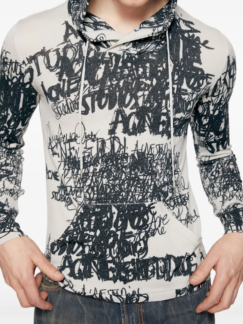 Acne Studios Hoodie met logoprint Zwart