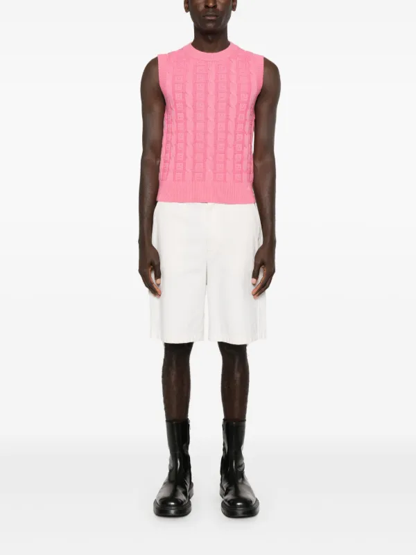ACNE - Acne Studios ニット　face logo Acne Studios Face logo-appliqué cable-knit Jumper | Pink | FARFETCH AE