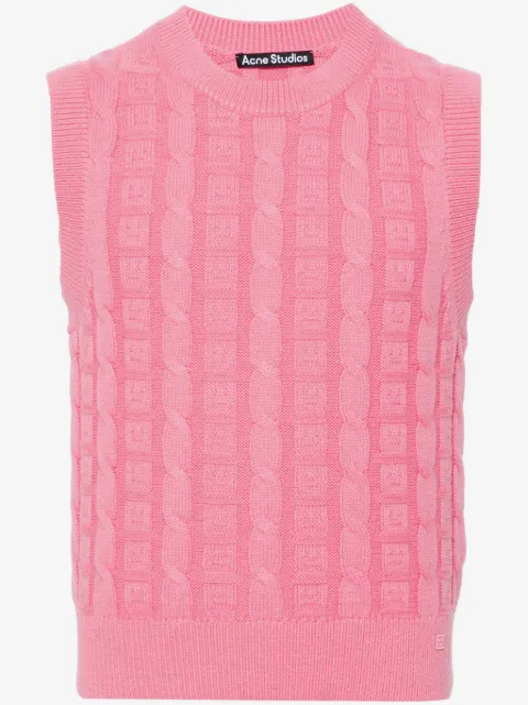 Acne Studios pull en maille torsadée à logo appliqué