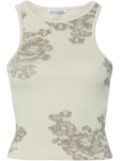 Acne Studios lace-print ribbed tank top - Green