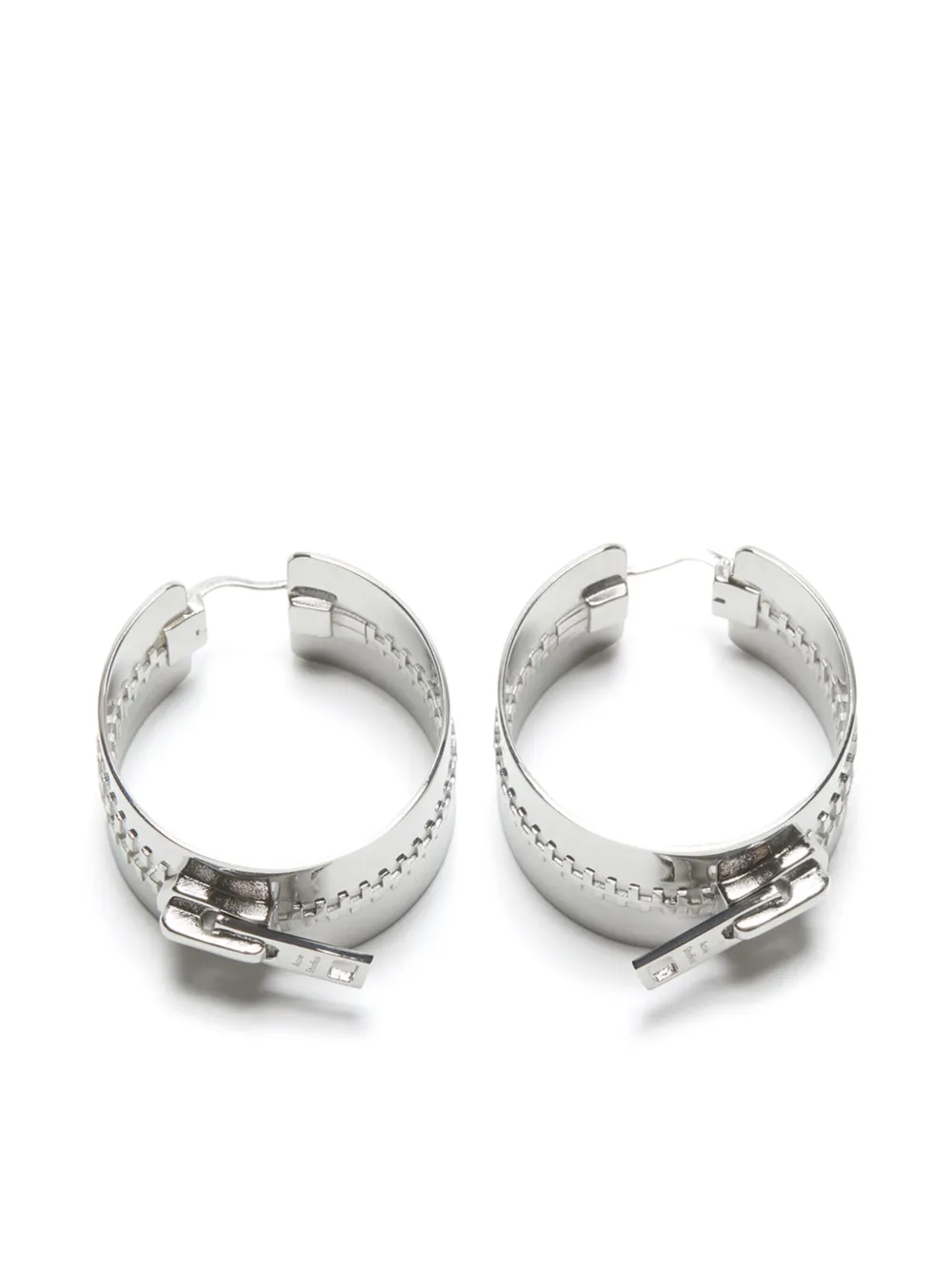 Acne Studios zip-detail hoop earrings - Argento