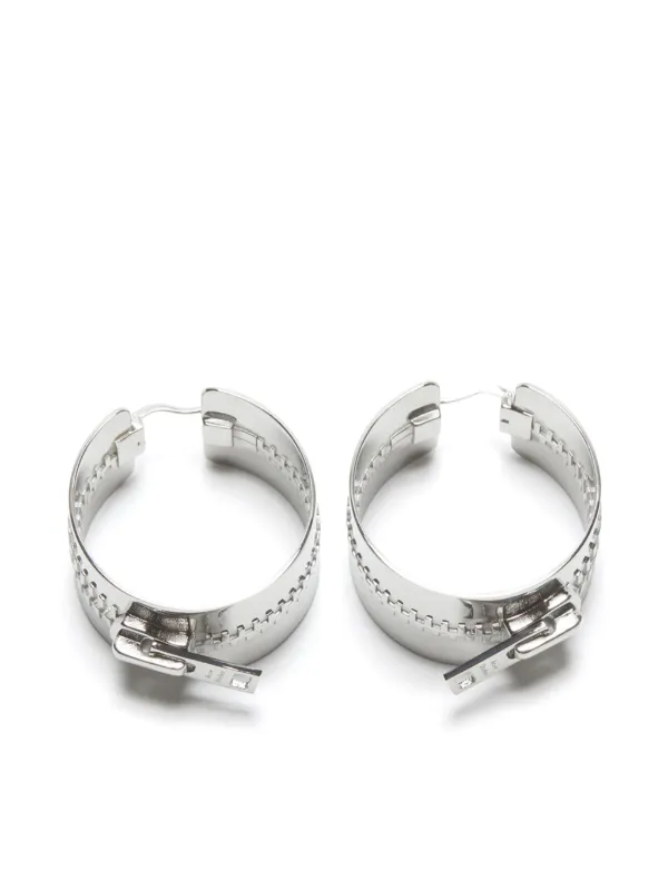 Acne Studios Zip-detail Hoop Earrings in Silver