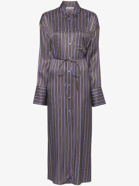 Acne Studios Gestreiftes Midi-Hemdkleid