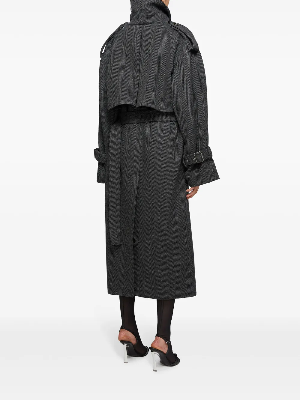 Acne Studios Belted Coat In Grey