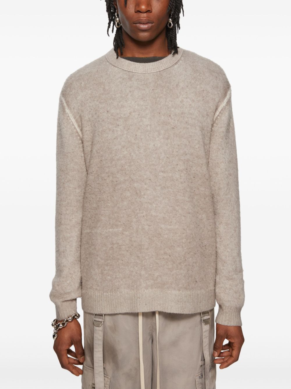 Acne Studios printed crew-neck jumper - Beige