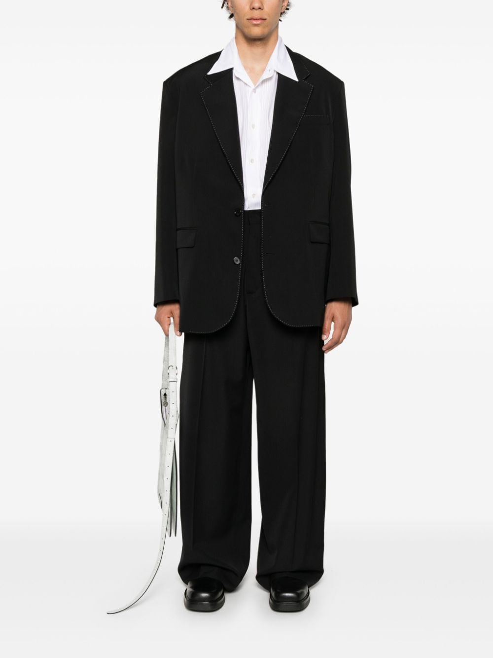Acne Studios contrast-stitching tailored trousers - Zwart