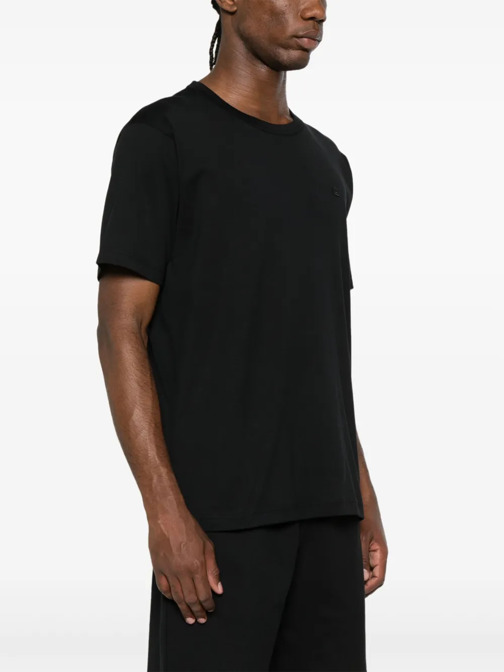 Shop Acne Studios Logo-patch Organic Cotton T-shirt In Black