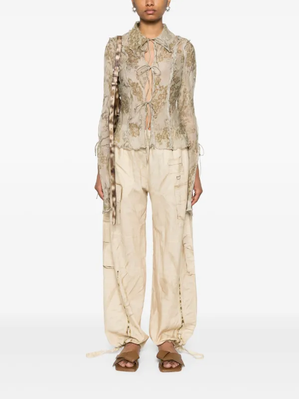 Acne Studios トロンプルイユ ワイドパンツ | ニュートラル | FARFETCH JP