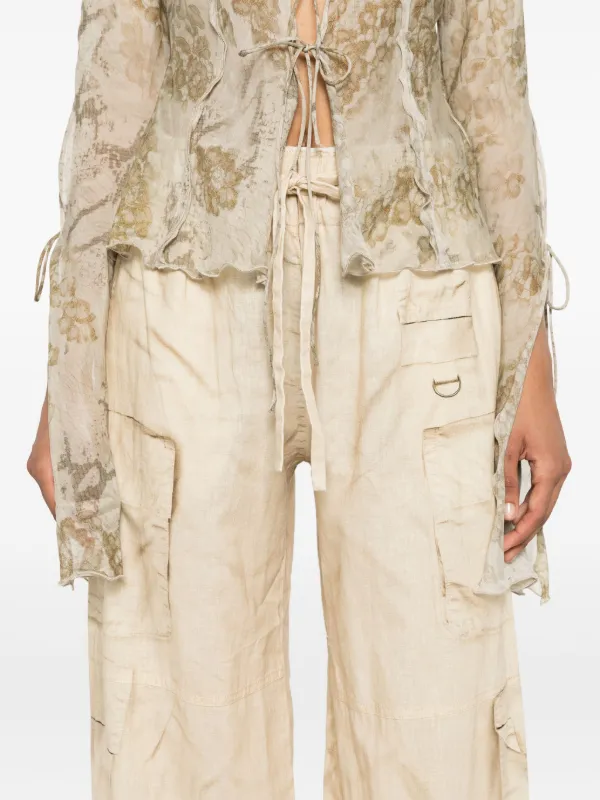 Acne Studios トロンプルイユ ワイドパンツ | ニュートラル | FARFETCH JP