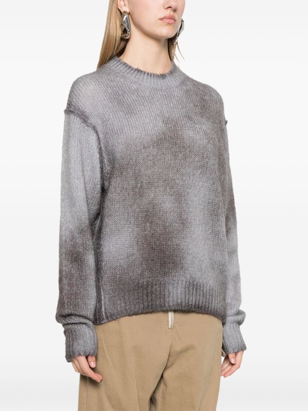 Shop Acne Studios Sprayed Sweater In Grey