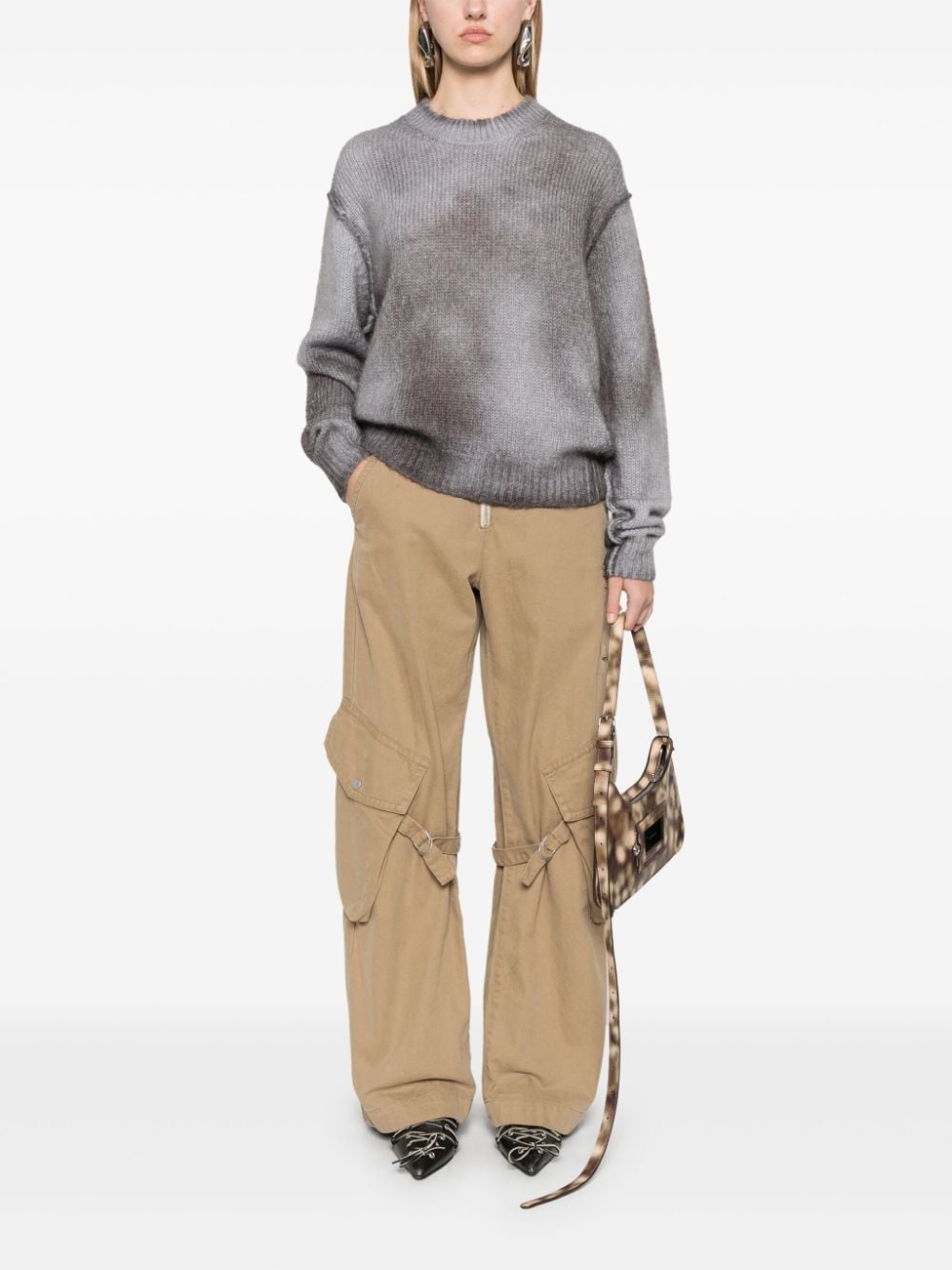 Shop Acne Studios Sprayed Sweater In Grey