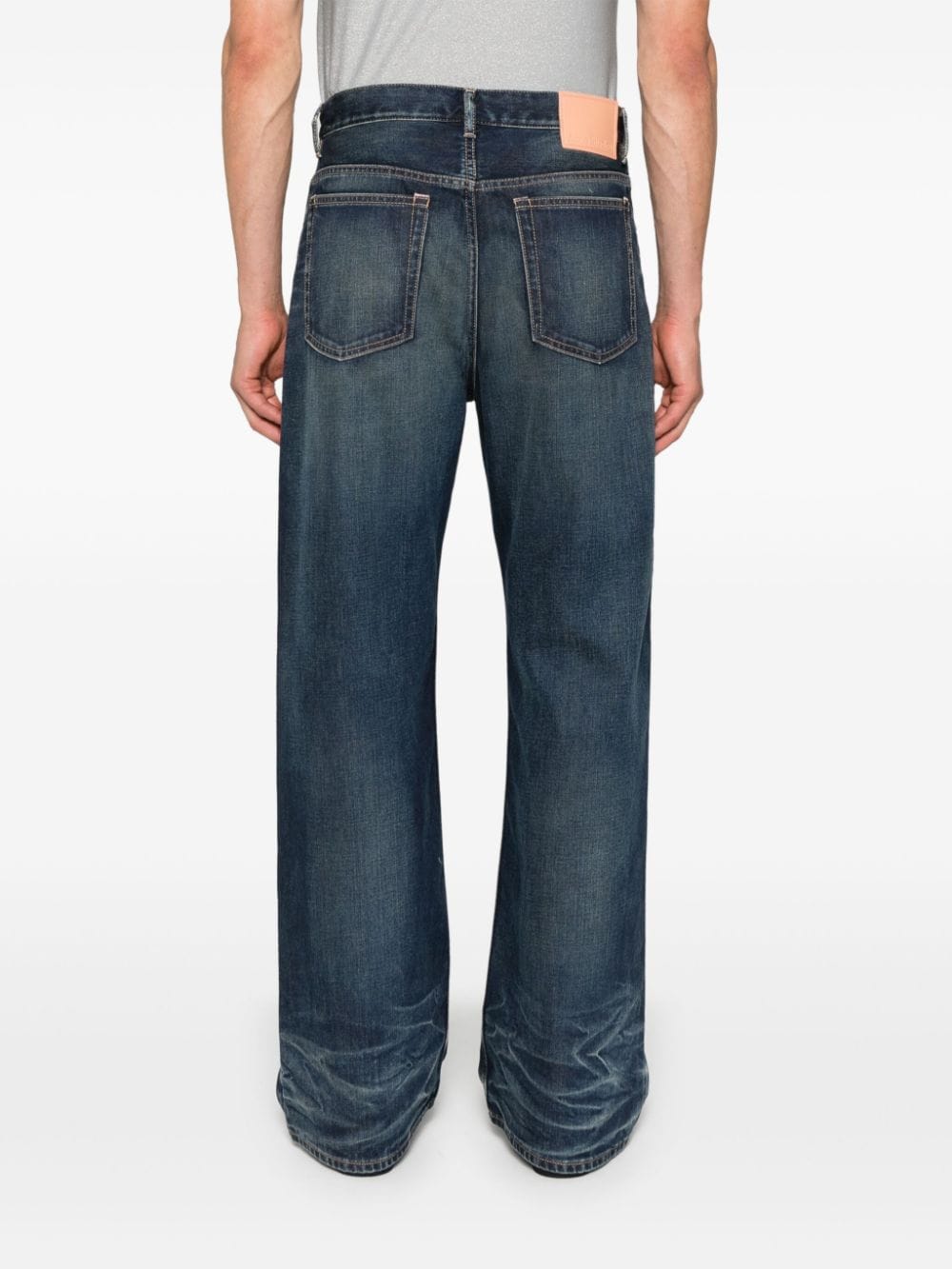 Shop Acne Studios Whiskered Straight-leg Jeans In Blue