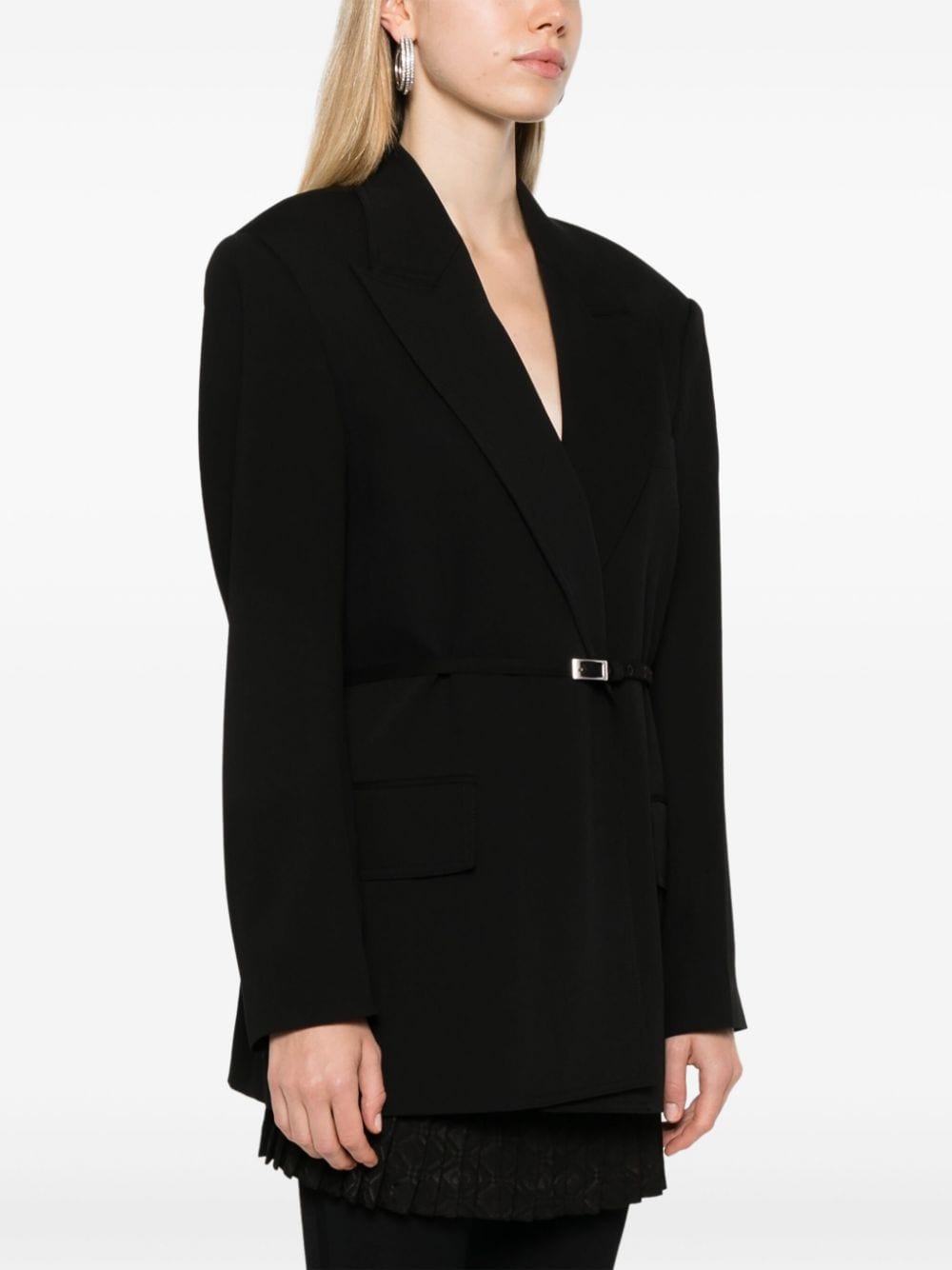 Shop Acne Studios Belted Blazer In Black