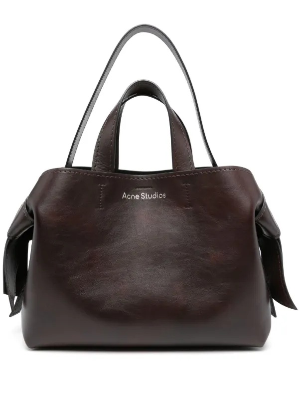 Acne Studios Medium Musubi Leather Tote Bag in Brown