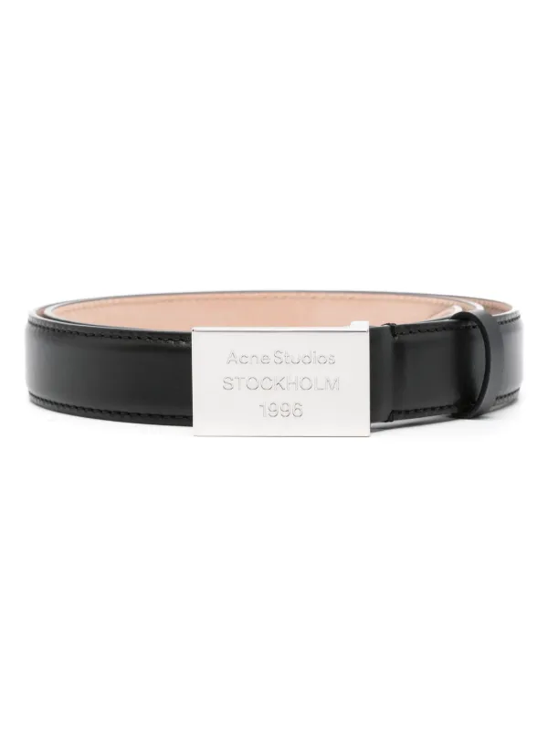 Acne Studios ロゴエングレーブ レザーベルト | ブラック | FARFETCH JP