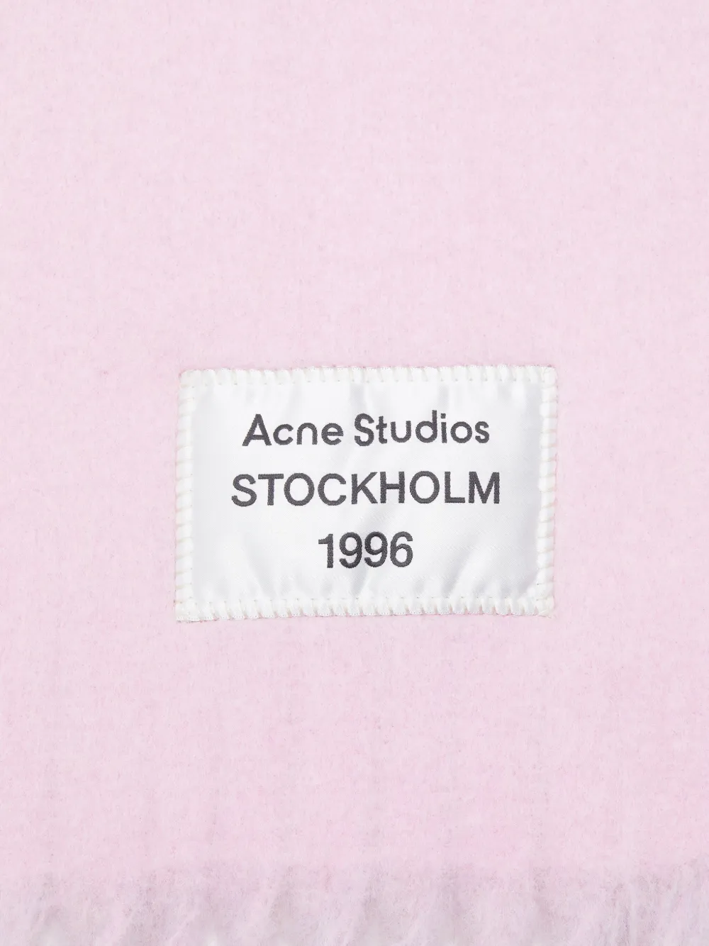Acne Studios Sjaal met franjes met logo-label Roze