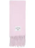 Acne Studios logo-tag fringed scarf - Pink