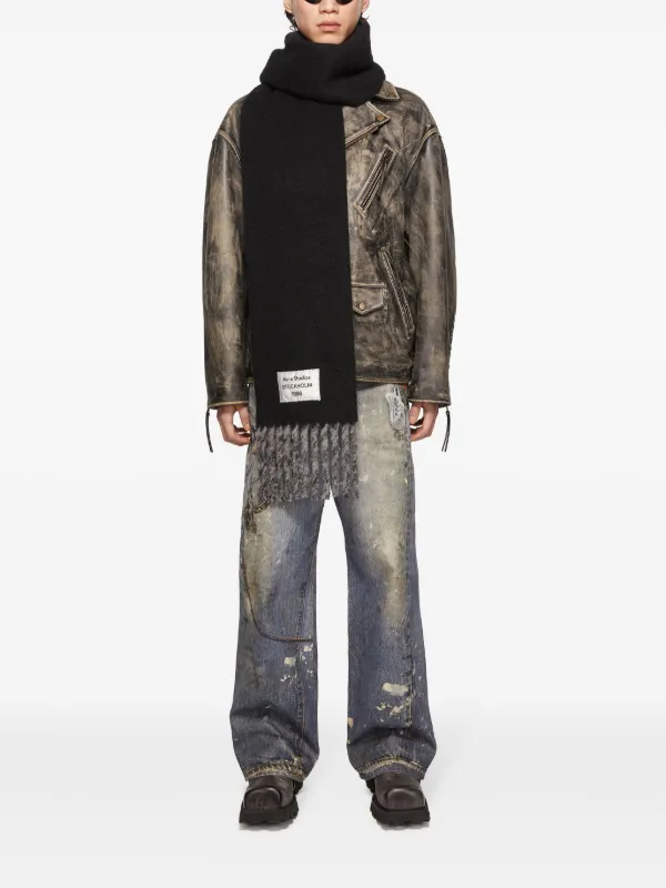 Acne Studios フリンジ スカーフ | ブラック | FARFETCH JP