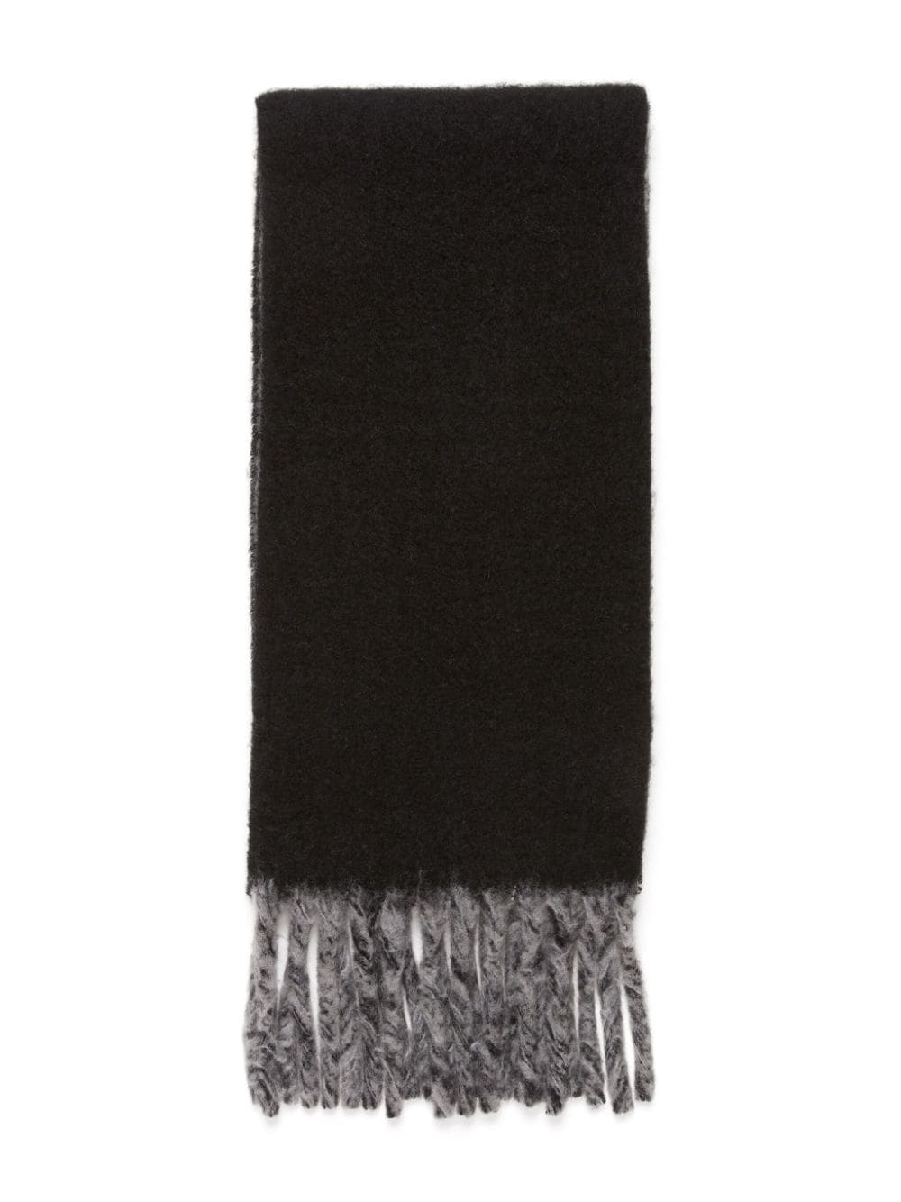 Acne Studios fringed logo scarf - Zwart