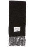 Acne Studios fringed logo scarf - Black