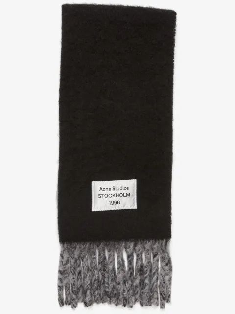 Acne Studios fringed logo scarf