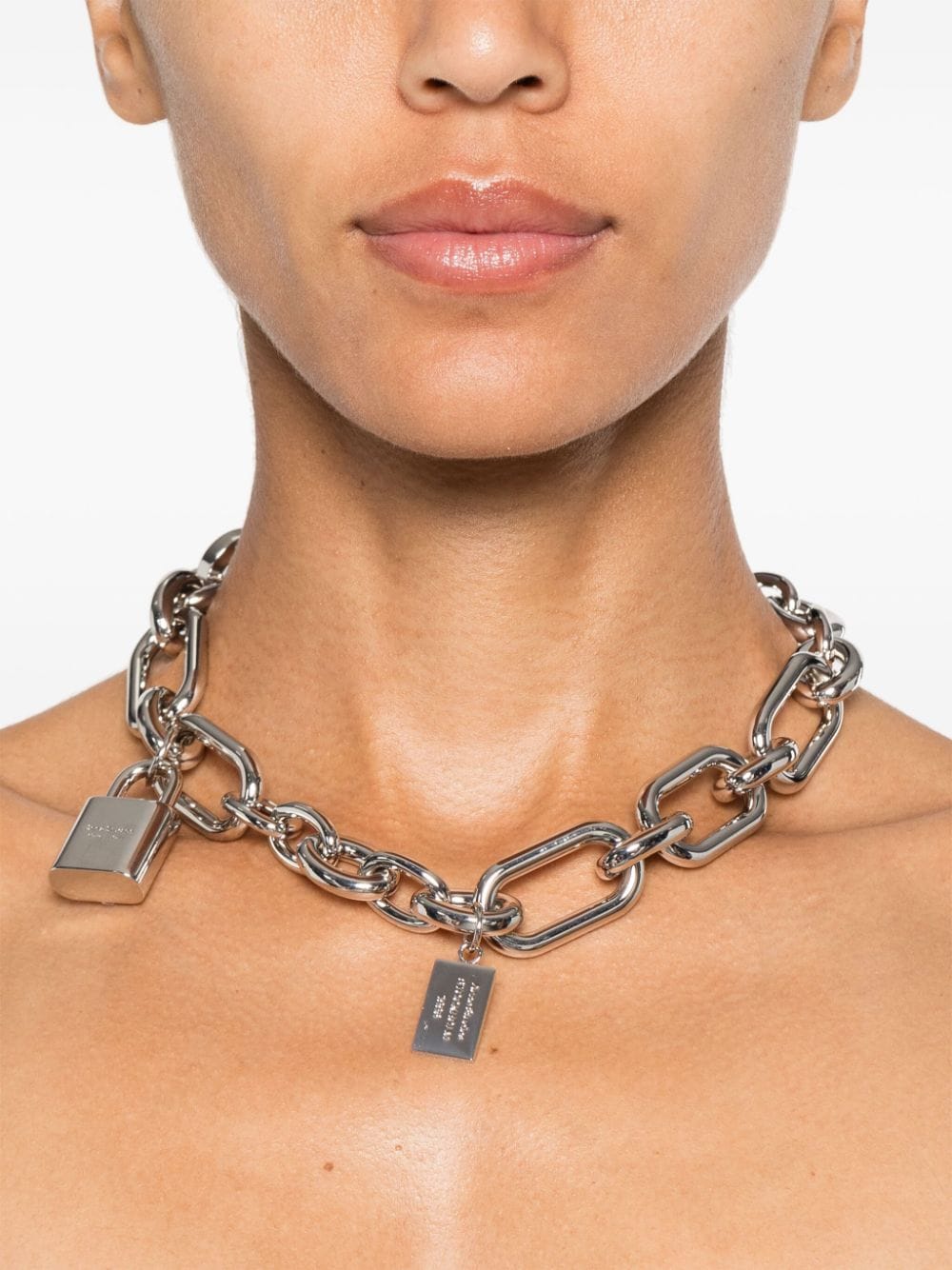 Acne Studios Padlock chain necklace - Zilver