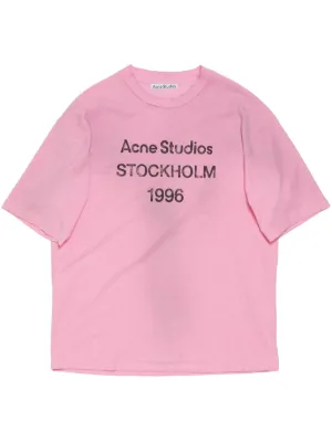 Acne Studios Logo Stockholm 1996-print T-shirt | Grey | FARFETCH AZ