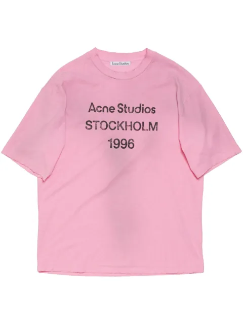 Acne Studios logo-print distressed T-shirt