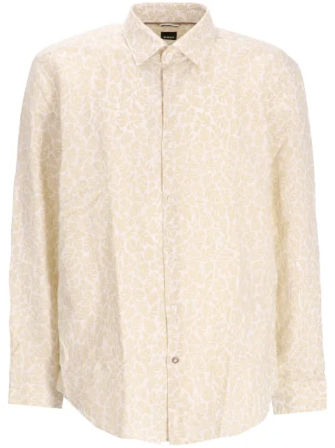 BOSS C-Hal Leaf-printed Shirt 