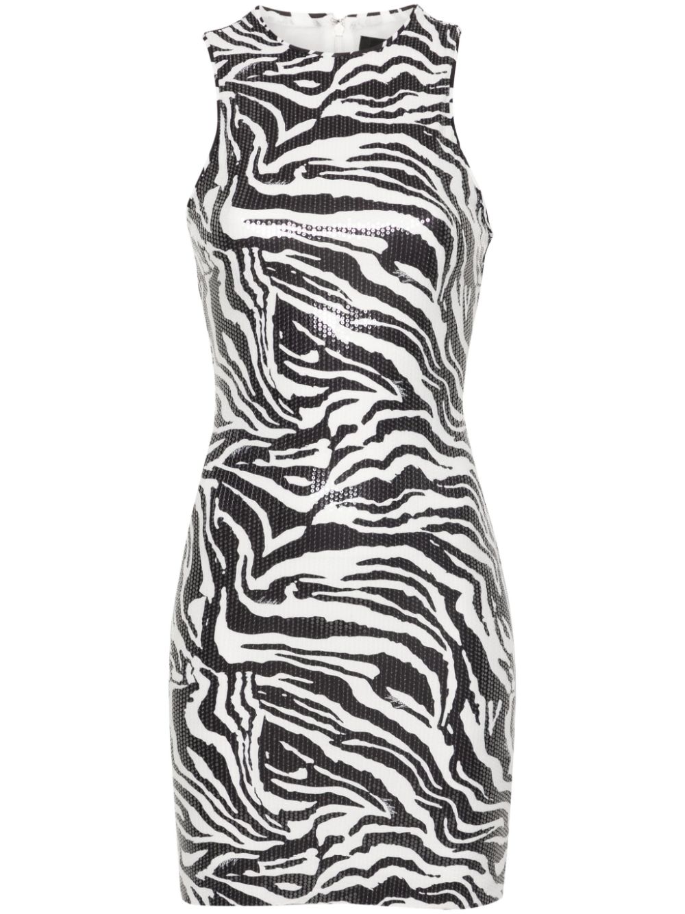 Rotate Birger Christensen Zebra-print Sequin Embellished Dress In White