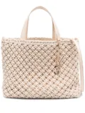 V°73 BEE crochet tote bag - Neutrals