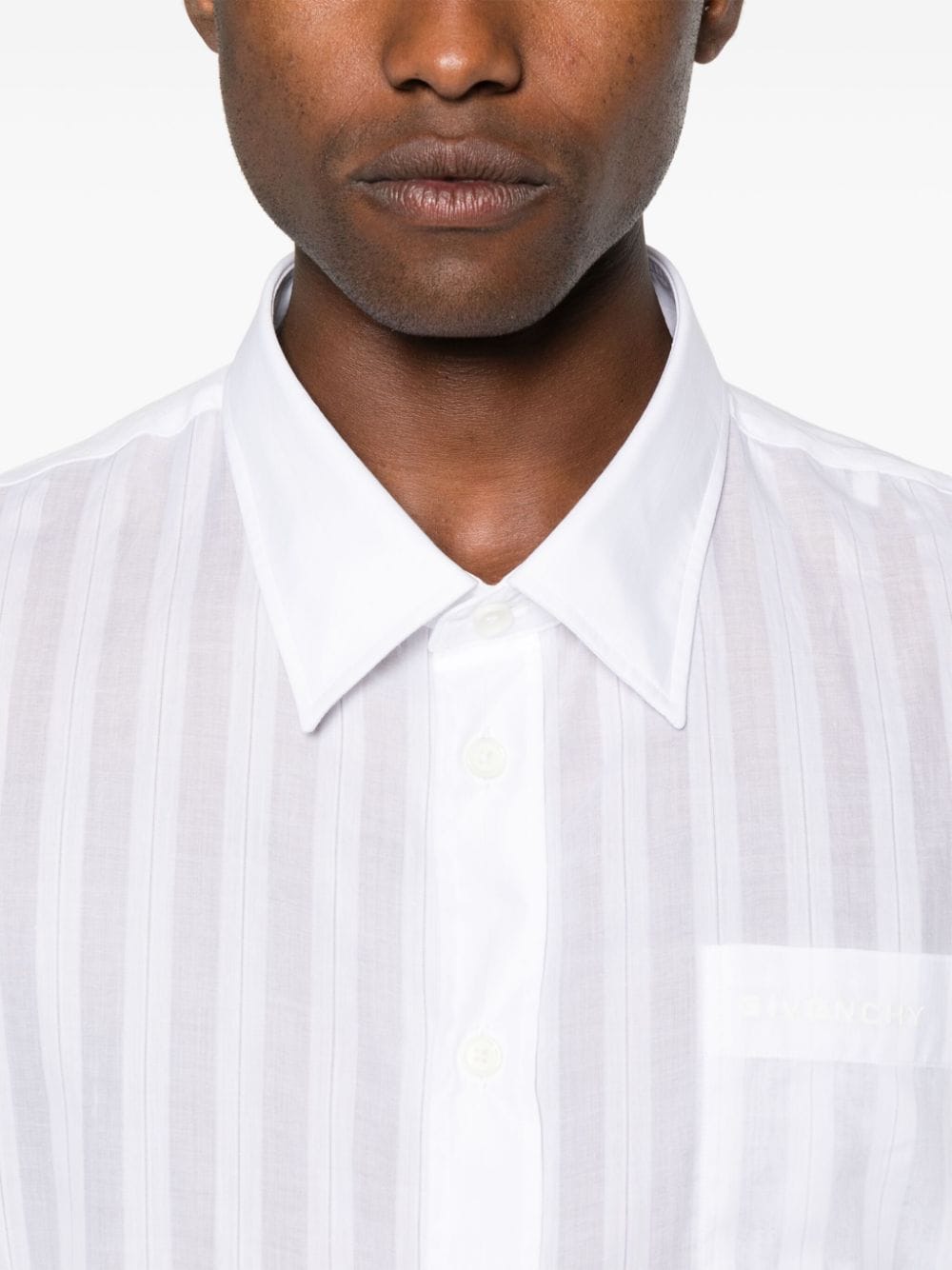 Shop Givenchy Logo-embroidered Cotton Shirt In White