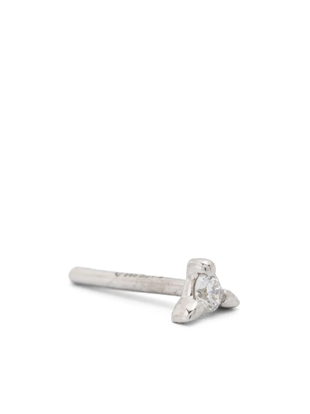  14kt White Gold Fuzzy Glitz Piercing Stud